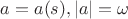 $\[a = a(s),{\rm{  }}|a| = \[\omega \]\]$