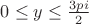 $0\le y\le\frac{3pi}{2}$