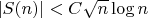 $|S(n)|<C\sqrt n \log n$
