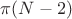 $\pi(N - 2)$