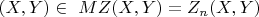 $ (X, Y)  \in\ M  Z (X, Y) = {Z_n(X,Y)} $