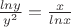 $\frac{lny}{y^2}=\frac{x}{lnx}$