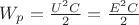 $W_p=\frac{U^2C}2=\frac{E^2C}2$
