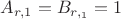 $A_{r,1}=B_{r,_1}=1$