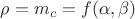 $\rho=m_c=f(\alpha,\beta)$ $\rho=m_c=f(\alpha,\beta)$