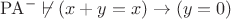 $\mathrm{PA}^- \not\vdash (x+y=x) \rightarrow (y=0)$