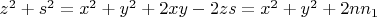 $z^2+s^2=x^2+y^2+2xy-2zs=x^2+y^2+2nn_1$