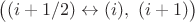 $\big((i+1/2)\leftrightarrow (i),\ (i+1)\big)$