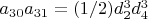 $a_{30} a_{31}=(1/2) d_2^3 d_4^3$