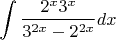 $$\int \frac {2^x3^x}{3^{2x}-2^{2x}} dx$$