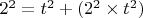 $2^2=t^2+(2^2\times t^2)$