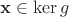 $\mathbf x \in \ker g$