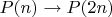 $P(n)\to P(2n)$