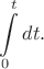 $\displaystyle\int\limits_0^t dt.$