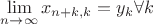 $\lim \limits_{n\rightarrow \infty } x_{n+k,k} = y_k \forall k$