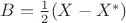 $B = \frac12(X-X^*)$