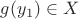 $g(y_1)\in X$