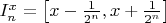 $I_n^x=\bigl[x-\frac1{2^n},x+\frac1{2^n}\bigr]$