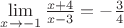 $\lim\limits_{x \to -1}\frac{x+4}{x-3}=-\frac{3}{4}$ $\lim\limits_{x \to -1}\frac{x+4}{x-3}=-\frac{3}{4}$
