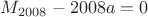 $M_{2008}-2008a=0$