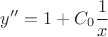 $$y''=1+C_0\frac{1}{x}$$
