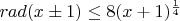 $rad(x \pm 1) \le 8 (x+1)^{\frac14}$
