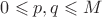 $ 0 \leqslant p, q \leqslant M $