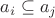 $a_i \subseteq a_j$