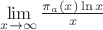 $\lim\limits_{x\to\infty}\frac{\pi_a(x)\ln x}x$