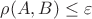 $\rho(A,B)\leq\varepsilon$