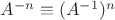 $A^{-n} \equiv (A^{-1})^n$