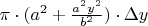 $\pi \cdot (a^2 + \frac{a^2y^2}{b^2}) \cdot \Delta y$