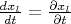 $\frac{dx_l}{dt}=\frac{\partial x_l}{\partial t}$
