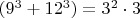 $(9^3+12^3)=3^2\cdot 3$