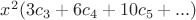 $x^2(3c_3 + 6c_4 + 10c_5 + ...)$