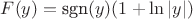 $F(y) = \text{sgn}(y)(1 + \ln|y|)$