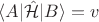 $\langle A | \hat {\mathcal H} | B\rangle = v$