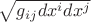 $\sqrt{g_{i j} dx^i dx^j}$