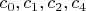 $c_0, c_1, c_2, c_4$