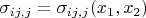 $\sigma_{ij,j}=\sigma_{ij,j}(x_1,x_2)$