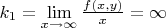 $k_{1}= \lim \limits_{x\to \infty} \frac {f(x,y)}{x}= \infty$