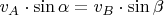 $v_A\cdot \sin \alpha=v_B\cdot \sin \beta$