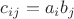 $c_{ij}=a_ib_j$ $c_{ij}=a_ib_j$