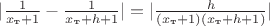 $|\frac {1} {x_{\text{т}}+1} - \frac {1} {x_{\text{т}} + h +1}| = |\frac {h} {(x_{\text{т}}+1)(x_{\text{т}}+h+1)}|$