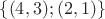 $\{(4,3);(2,1)\}$