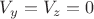 $V_y=V_z=0$