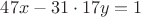 $47x-31\cdot 17y=1$