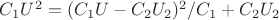 $C_1 U^2 = (C_1 U - C_2 U_2)^2 / C_1 + C_2 U_2$