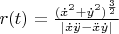$r(t) = \frac{(\dot{x}^2 + \dot{y}^2)^{\frac{3}{2}}}{|\dot{x}\ddot{y} - \ddot{x}\dot{y}|}$