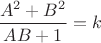 $\dfrac{A^2+B^2}{AB+1}=k$